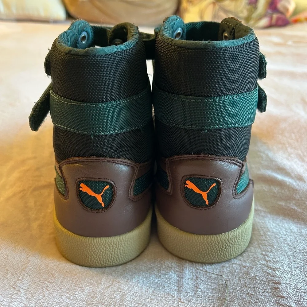 Puma Sky II High duck winter casual boots brown and green size 10.5
